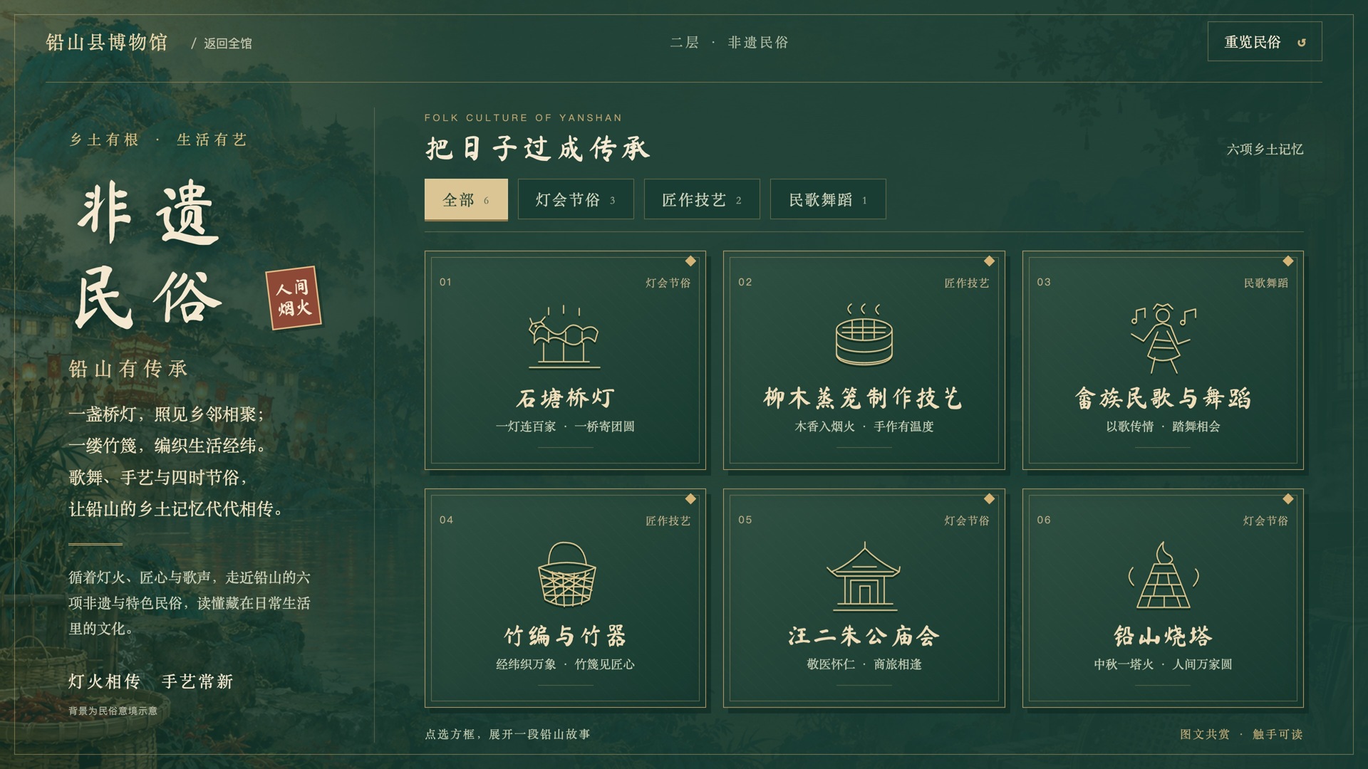 非遗民俗分类图标卡片